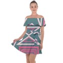 Abstract pattern geometric backgrounds   Off Shoulder Velour Dress View1