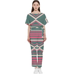 Abstract Pattern Geometric Backgrounds   Batwing Lightweight Chiffon Jumpsuit by Eskimos