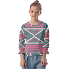 Abstract Pattern Geometric Backgrounds   Kids  Cuff Sleeve Top