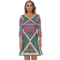 Abstract pattern geometric backgrounds   Shoulder Cut Out Zip Up Dress View1