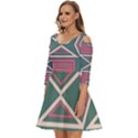 Abstract pattern geometric backgrounds   Shoulder Cut Out Zip Up Dress View2