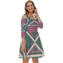 Abstract pattern geometric backgrounds   Shoulder Cut Out Zip Up Dress View3