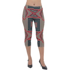 Abstract Pattern Geometric Backgrounds   Lightweight Velour Capri Leggings  by Eskimos