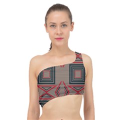 Abstract Pattern Geometric Backgrounds   Spliced Up Bikini Top  by Eskimos