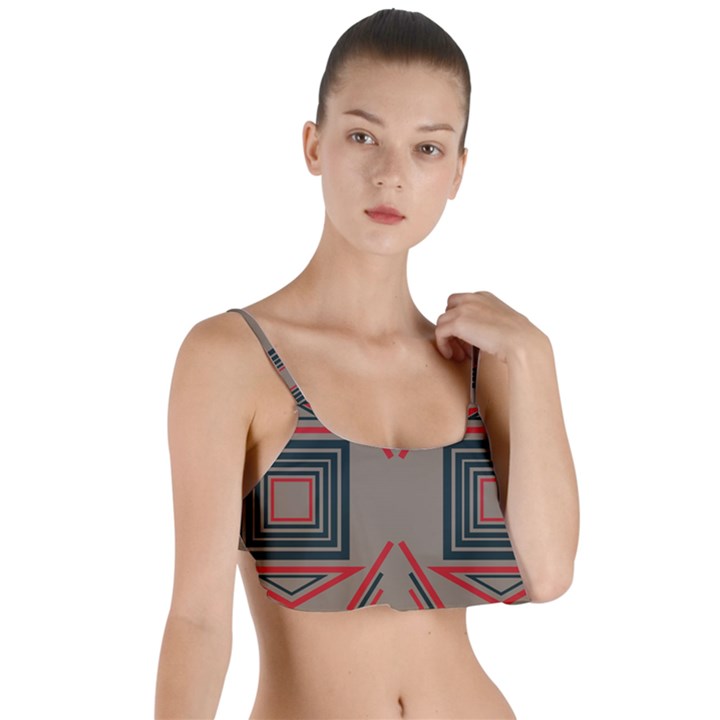 Abstract pattern geometric backgrounds   Layered Top Bikini Top 