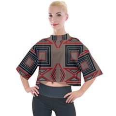 Abstract Pattern Geometric Backgrounds   Mock Neck Tee by Eskimos