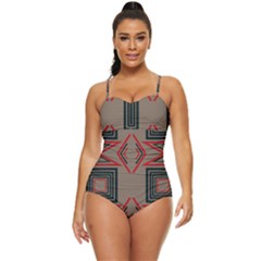 Abstract Pattern Geometric Backgrounds   Retro Full Coverage Swimsuit by Eskimos