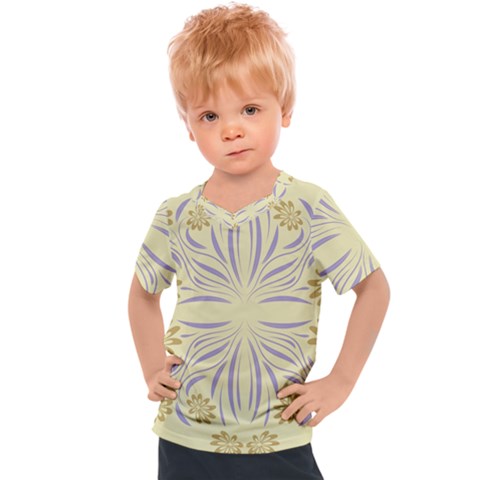 Folk Flowers Print Floral Pattern Ethnic Art Kids  Sports Tee by Eskimos