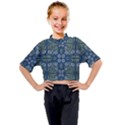 Folk flowers print Floral pattern Ethnic art Kids Mock Neck Tee View1