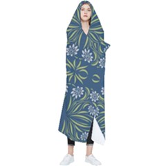 Folk Flowers Print Floral Pattern Ethnic Art Wearable Blanket by Eskimos