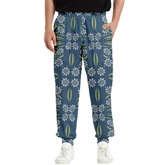 Folk Flowers Print Floral Pattern Ethnic Art Men s Elastic Waist Pants by Eskimos