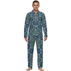 Folk Flowers Print Floral Pattern Ethnic Art Men s Long Sleeve Velvet Pocket Pajamas Set by Eskimos