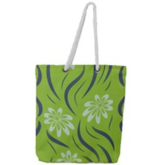 Folk Flowers Print Floral Pattern Ethnic Art Full Print Rope Handle Tote (large) by Eskimos