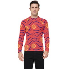 Folk Flowers Print Floral Pattern Ethnic Art Men s Long Sleeve Rash Guard by Eskimos