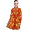 Folk flowers print Floral pattern Ethnic art Long Sleeve Chiffon Shirt Dress View1