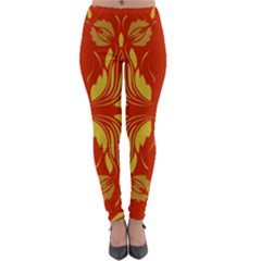 Folk Flowers Print Floral Pattern Ethnic Art Lightweight Velour Leggings by Eskimos