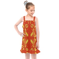 Folk Flowers Print Floral Pattern Ethnic Art Kids  Overall Dress by Eskimos