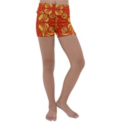 Folk Flowers Print Floral Pattern Ethnic Art Kids  Lightweight Velour Yoga Shorts by Eskimos