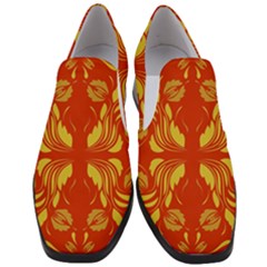 Folk Flowers Print Floral Pattern Ethnic Art Women Slip On Heel Loafers by Eskimos