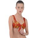 Folk flowers print Floral pattern Ethnic art Front Tie Bikini Top View1