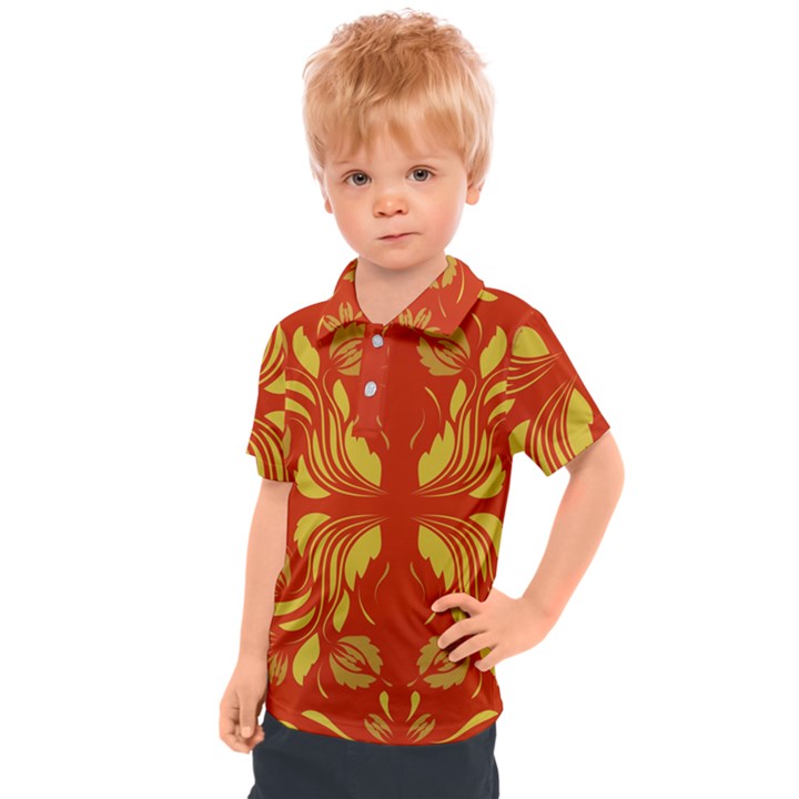 Folk flowers print Floral pattern Ethnic art Kids  Polo Tee