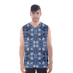 Folk Flowers Print Floral Pattern Ethnic Art Men s Basketball Tank Top by Eskimos