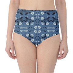 Folk Flowers Print Floral Pattern Ethnic Art Classic High-waist Bikini Bottoms by Eskimos