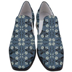 Folk Flowers Print Floral Pattern Ethnic Art Women Slip On Heel Loafers by Eskimos