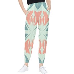 Folk Flowers Print Floral Pattern Ethnic Art Tapered Pants