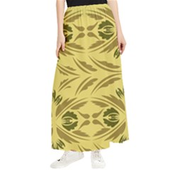 Folk Flowers Print Floral Pattern Ethnic Art Maxi Chiffon Skirt