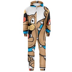 Bulldog-cartoon-illustration-11650862 Hooded Jumpsuit (men) by jellybeansanddinosaurs