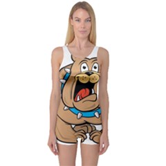 Bulldog-cartoon-illustration-11650862 One Piece Boyleg Swimsuit