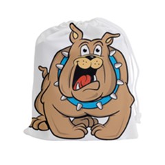 Bulldog-cartoon-illustration-11650862 Drawstring Pouch (2xl) by jellybeansanddinosaurs