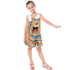 Bulldog-cartoon-illustration-11650862 Kids  Sleeveless Dress by jellybeansanddinosaurs