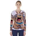 Bulldog-cartoon-illustration-11650862 V-Neck Long Sleeve Top View1