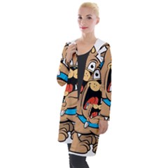 Bulldog-cartoon-illustration-11650862 Hooded Pocket Cardigan by jellybeansanddinosaurs