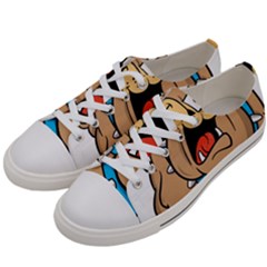 Bulldog-cartoon-illustration-11650862 Men s Low Top Canvas Sneakers by jellybeansanddinosaurs