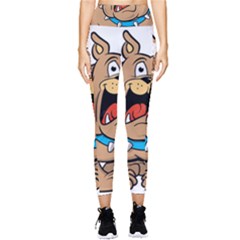 Bulldog-cartoon-illustration-11650862 Pocket Leggings  by jellybeansanddinosaurs