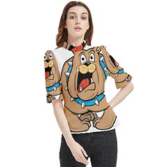 Bulldog-cartoon-illustration-11650862 Frill Neck Blouse