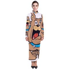 Bulldog-cartoon-illustration-11650862 Turtleneck Maxi Dress