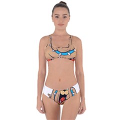 Bulldog-cartoon-illustration-11650862 Criss Cross Bikini Set by jellybeansanddinosaurs