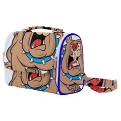 Bulldog-cartoon-illustration-11650862 Satchel Shoulder Bag by jellybeansanddinosaurs