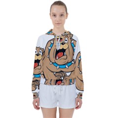 Bulldog-cartoon-illustration-11650862 Women s Tie Up Sweat