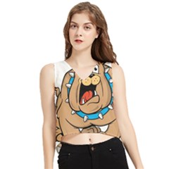 Bulldog-cartoon-illustration-11650862 V-neck Cropped Tank Top by jellybeansanddinosaurs