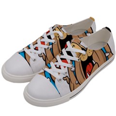 Bulldog-cartoon-illustration-11650862 Women s Low Top Canvas Sneakers by jellybeansanddinosaurs