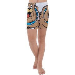 Bulldog-cartoon-illustration-11650862 Kids  Lightweight Velour Capri Yoga Leggings