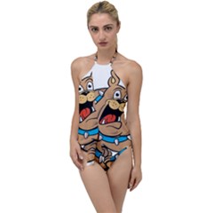 Bulldog-cartoon-illustration-11650862 Go With The Flow One Piece Swimsuit