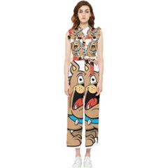 Bulldog-cartoon-illustration-11650862 Women s Frill Top Chiffon Jumpsuit