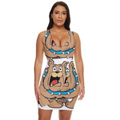 Bulldog-cartoon-illustration-11650862 Draped Bodycon Dress