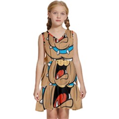 Bulldog-cartoon-illustration-11650862 Kids  Sleeveless Tiered Mini Dress by jellybeansanddinosaurs